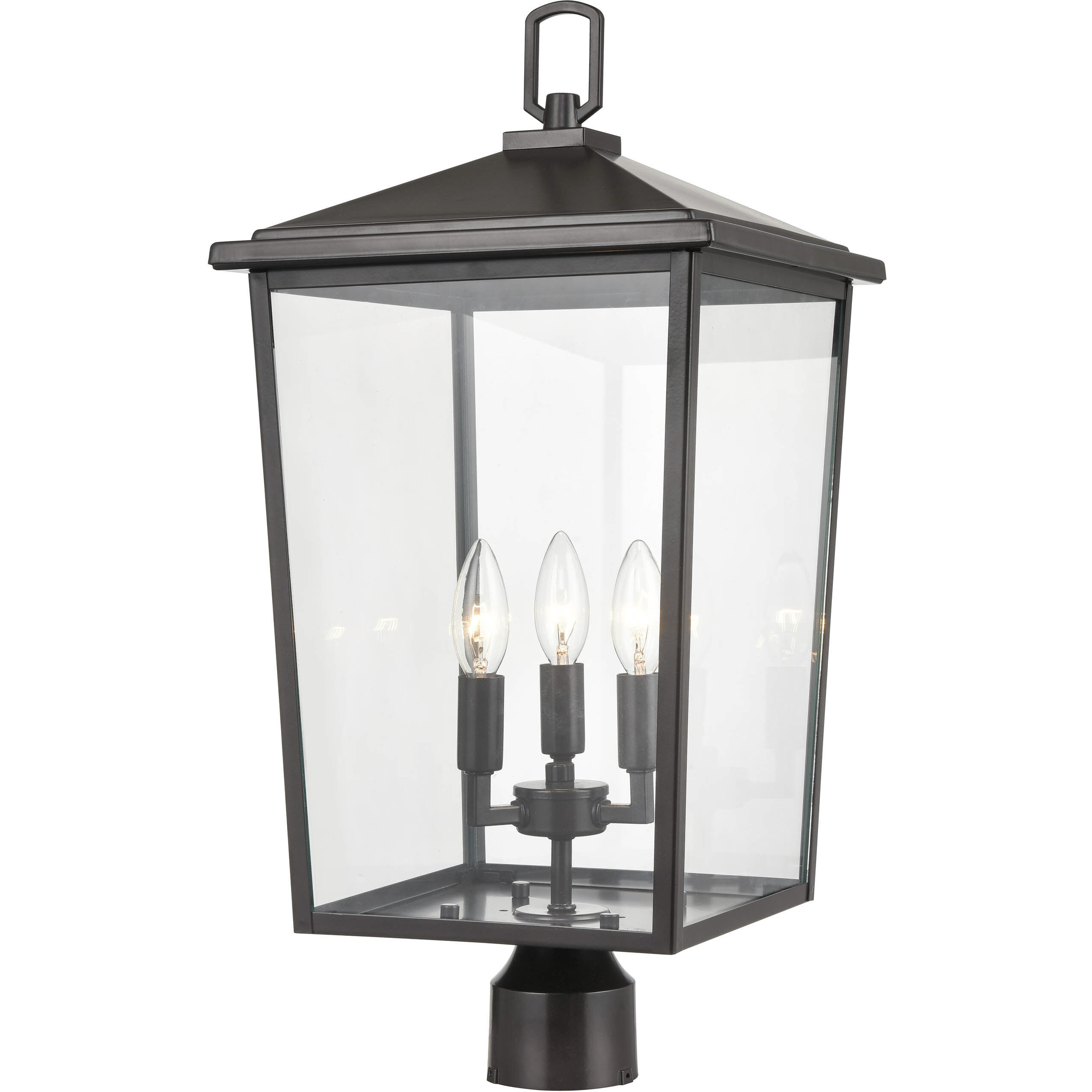 Fetterton 3 Light 23 inch Powder Coated Bronze Outdoor Post Lantern
